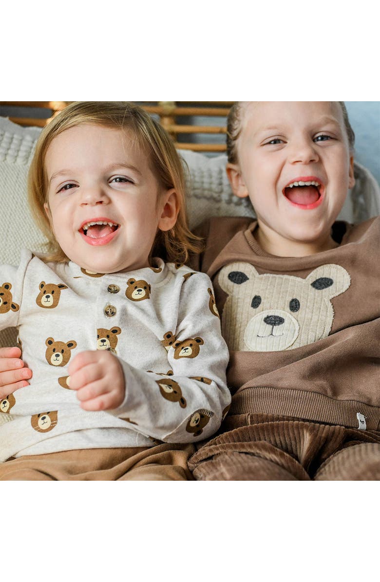 Oh baby! Brand Teddy Bear Face Applique Brooklyn Boxy- Infant, Alternate, color, Chocolate