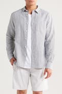 Vince Stripe Linen & Cotton Button-Up Shirt