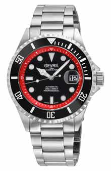 GEVRIL Wall Street Bracelet Strap Automatic Watch, 43mm