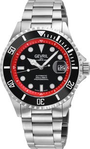 GEVRIL Wall Street Bracelet Strap Automatic Watch, 43mm