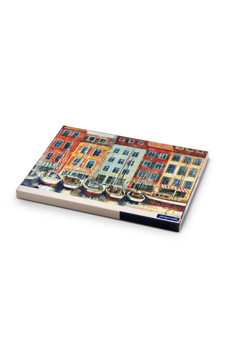 Boat Scene Set of 4 Cork Back Placemats, Alternate, color, Multi