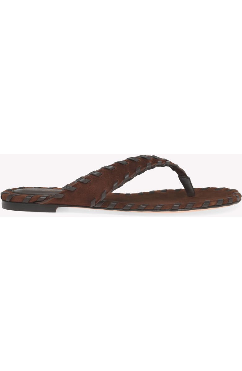 Gianvito Rossi Zaira Thong Flat Sandal, Main, color, Brown Suede