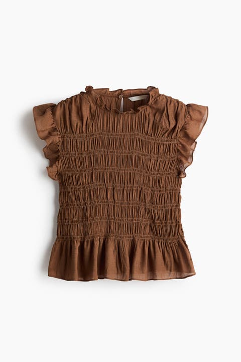 Smocked Peplum Top