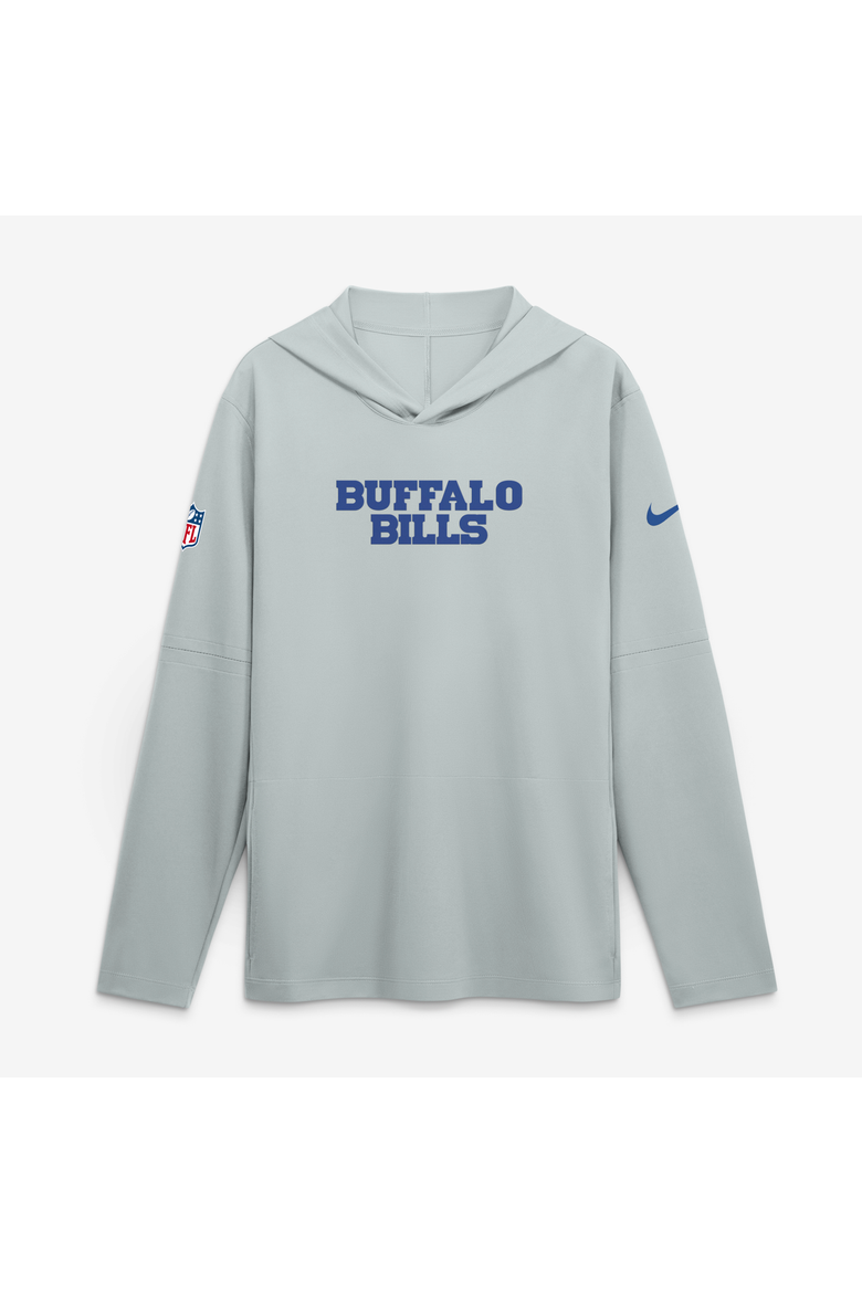 Men's Nike  Silver Buffalo Bills Rivalries Collection Sideline Lightweight Hooded Long Sleeve Top, Main, color, Silver