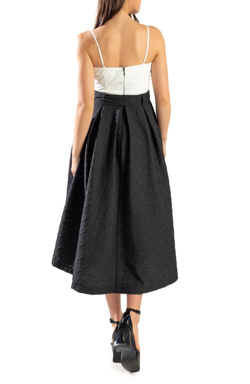 Freemarket Jacquard Skirt A-line Dress In White Black