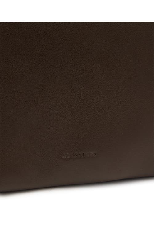 Allsaints Harluna Leather Clutch Bag In Brown
