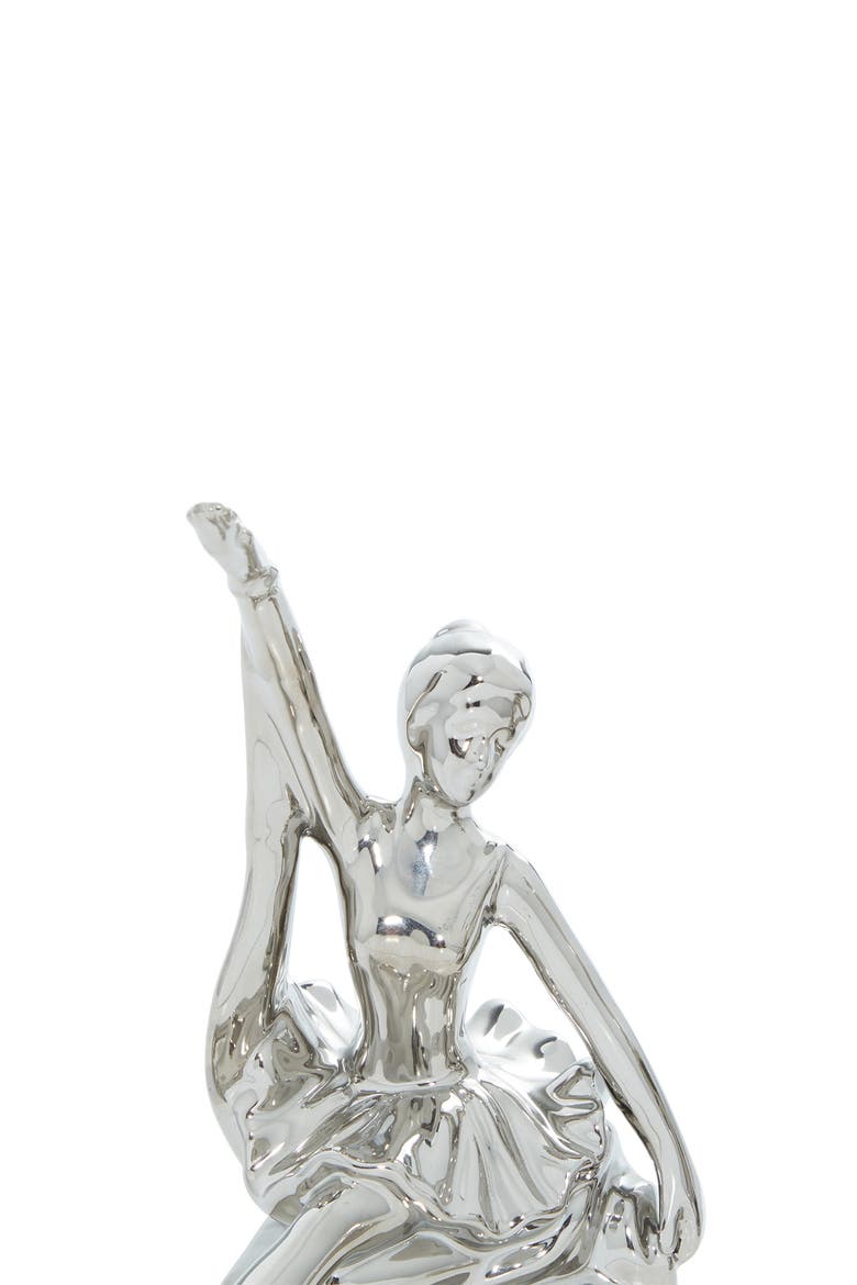 Silver Porcelain Glam Dancer Sculpture, Alternate, color, SILVER