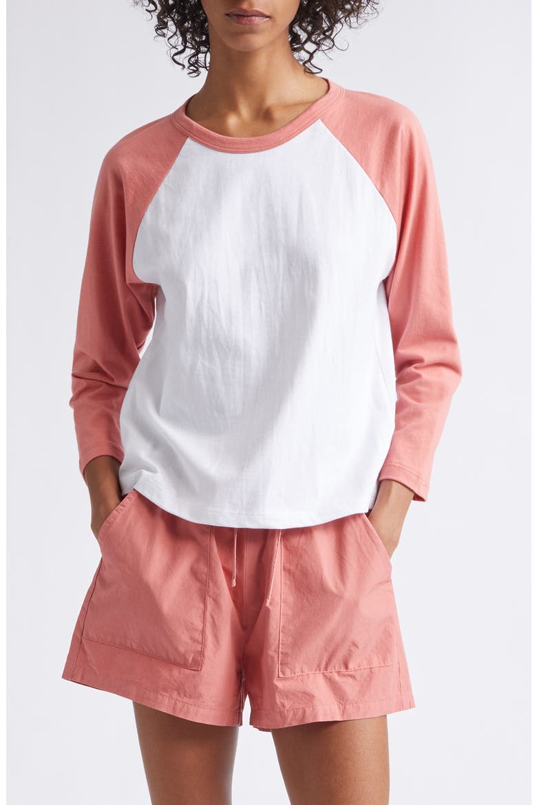 Margo Baseball T-Shirt, Main, color, WHITE/ CARNATION