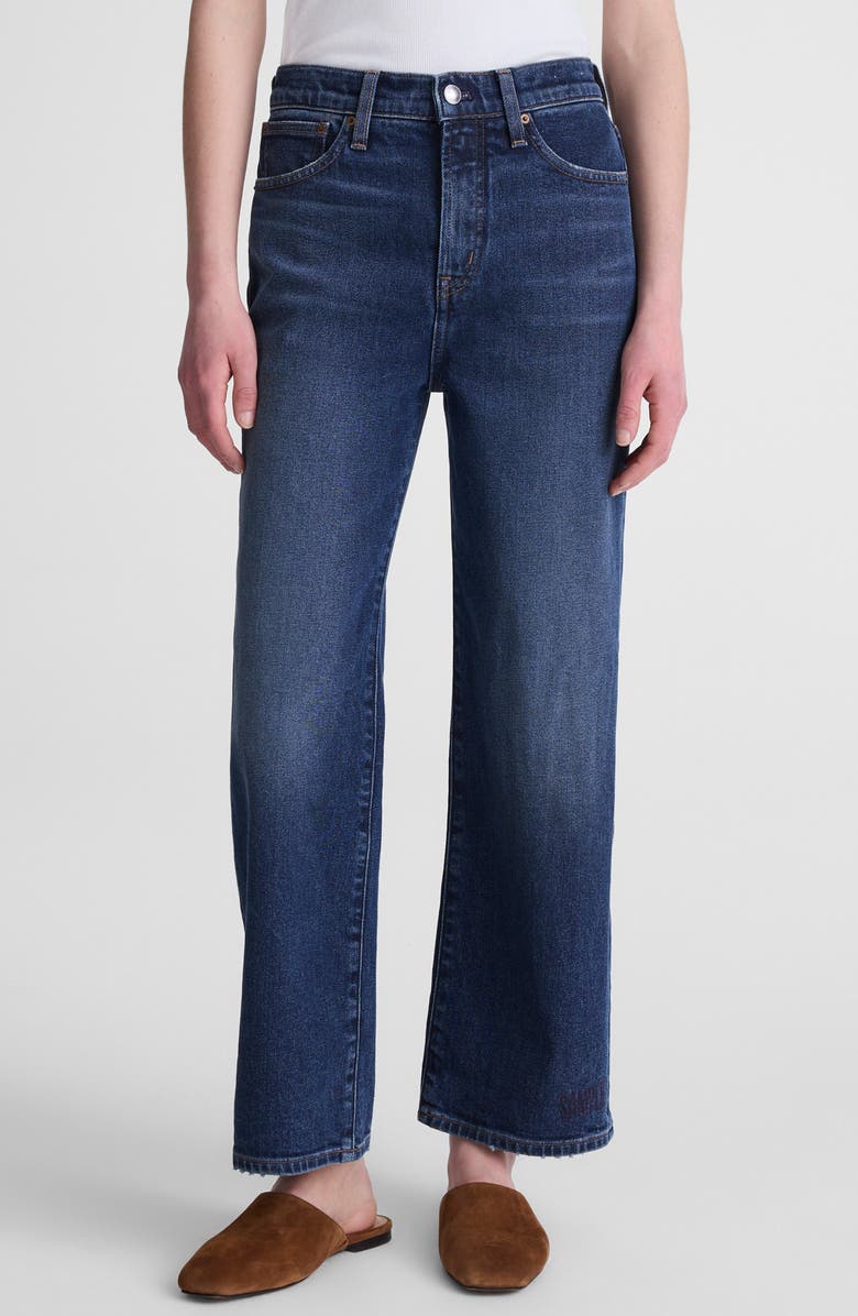 Madewell The Perfect Vintage High Waist Crop Wide Leg Jeans, Main, color, Midnight Waters Wash
