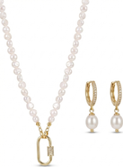 Joey Baby Taylor Freshwater Pearl Layered Necklace And Huggie Earring Set