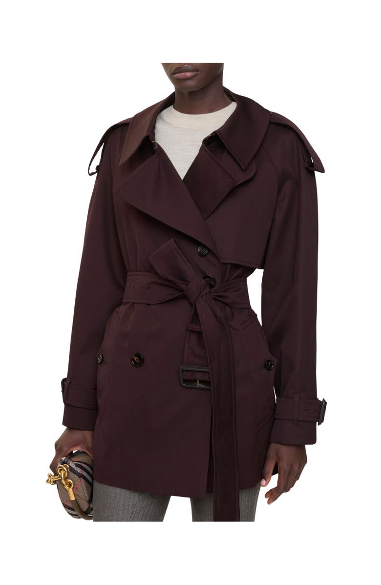 Burberry Short Gabardine Fitzrovia Trench Coat, Alternate, color,