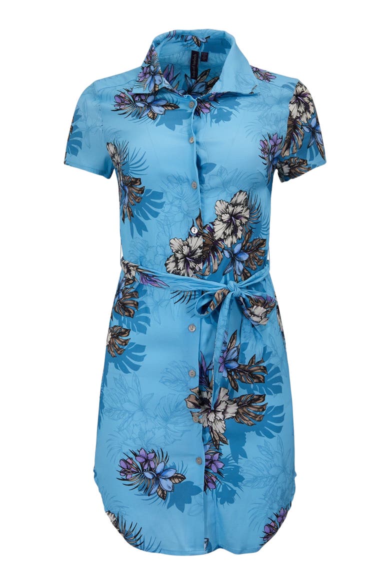 Exotic Floral Womens Shirt Dress, Alternate, color, EXOTIC FLORAL TEAL