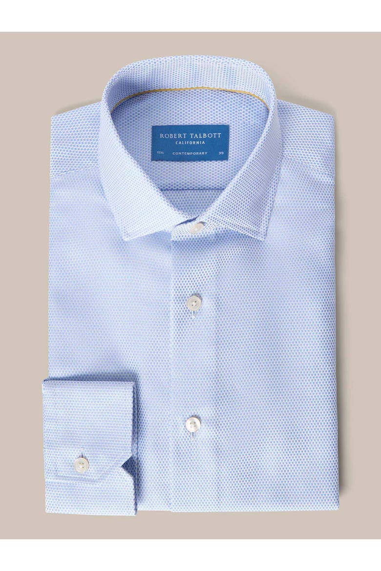 Reynolds Hopsack Contemporary Fit Shirt, Alternate, color, Blue