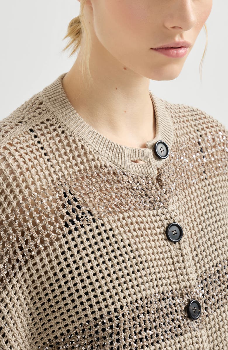 Brunello Cucinelli Cropped cardigan, Alternate, color, Sand