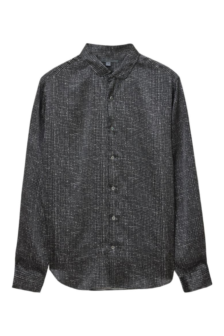 Orchard Silk Button-Up Shirt, Alternate, color, BLACK/ WHITE