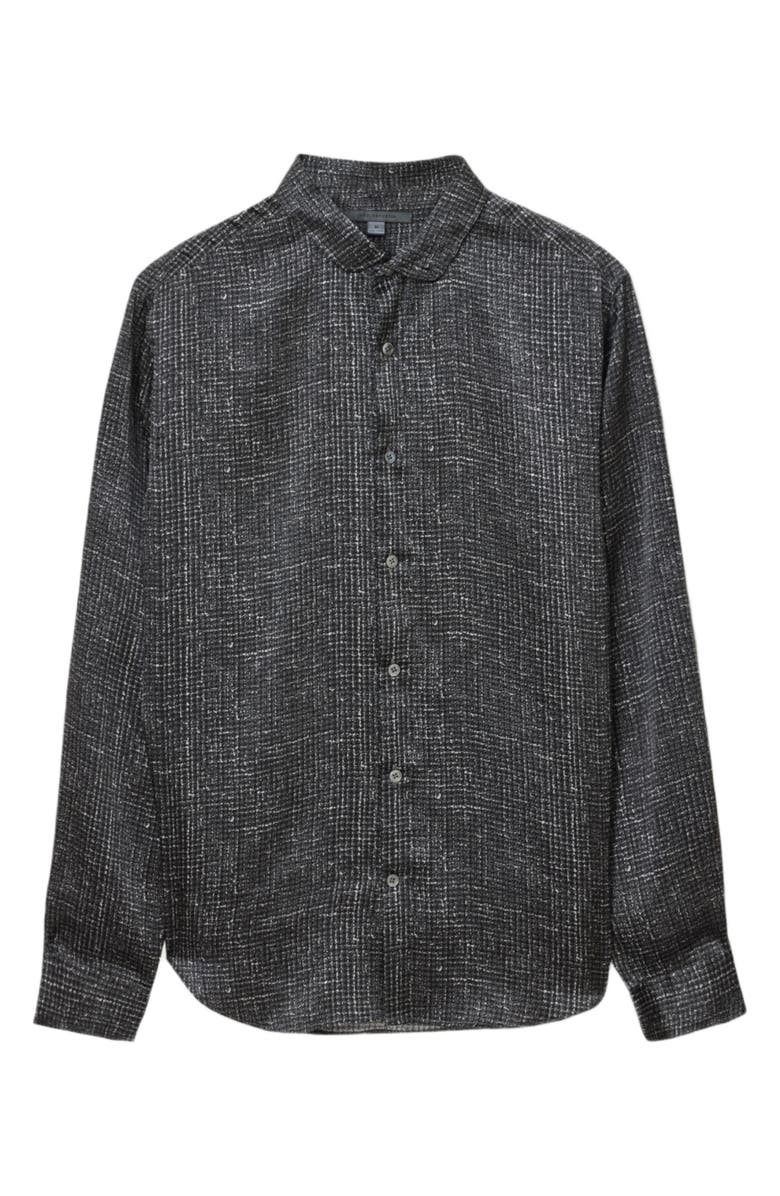 John Varvatos Orchard Silk Button-Up Shirt, Alternate, color, Black/ White