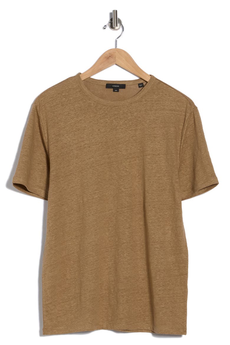 Linen T-Shirt, Alternate, color, CARAMEL DESERT