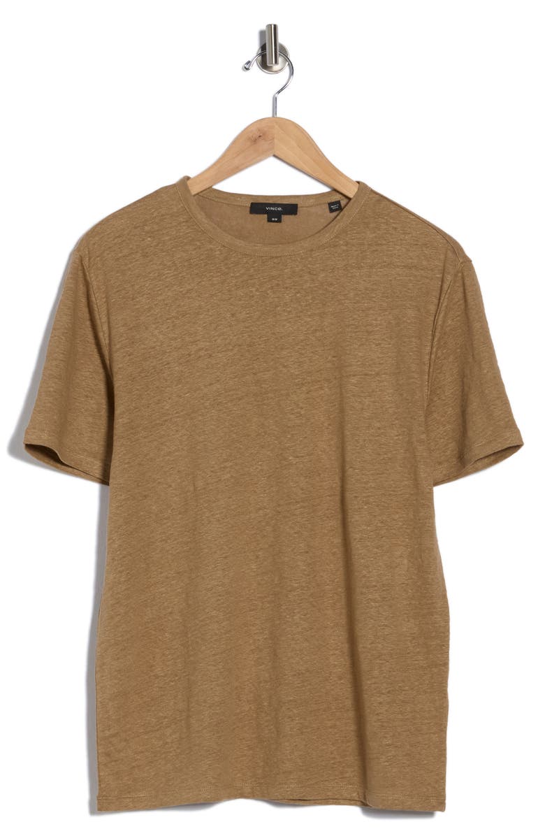 Vince Linen T-Shirt, Alternate, color, Caramel Desert