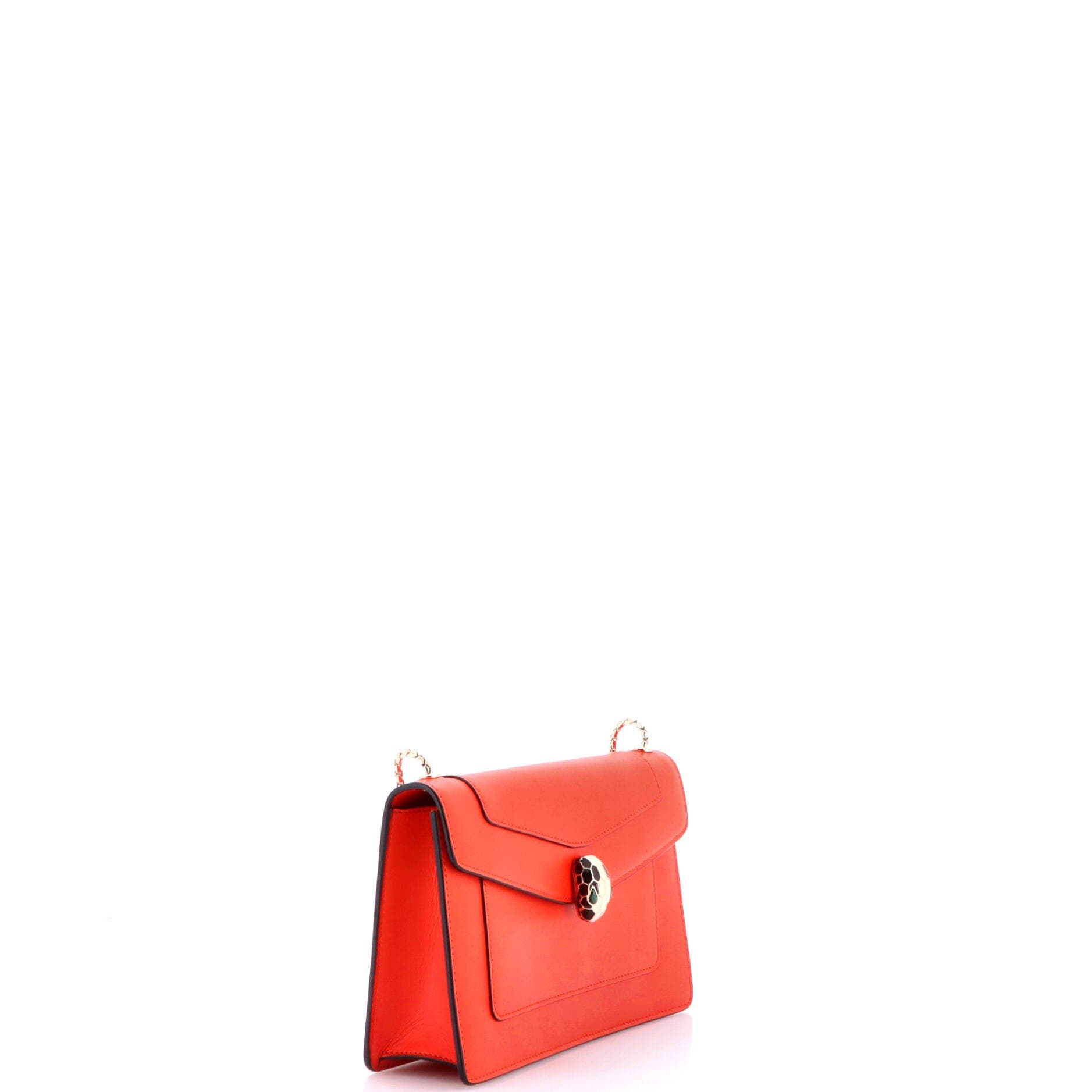 Serpenti Forever Wallet on Chain Leather Small, Alternate, color, Red