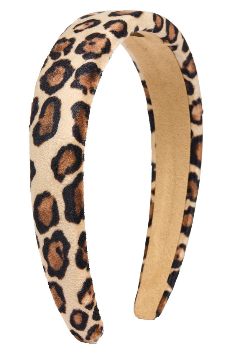 Tasha Leopard Print Headband, Main, color, Leopard