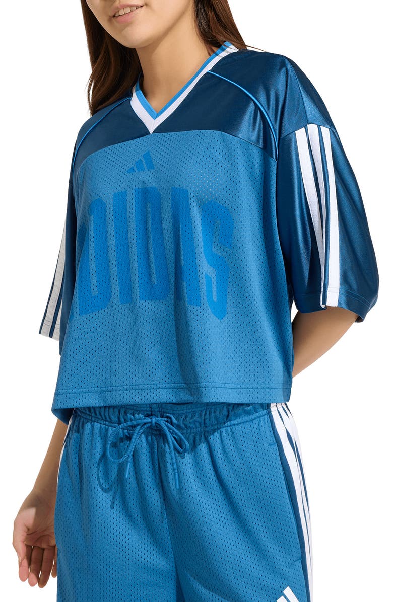 adidas Stadium Mesh T-Shirt, Main, color, Dusky Petrol/ Ray Blue/ White