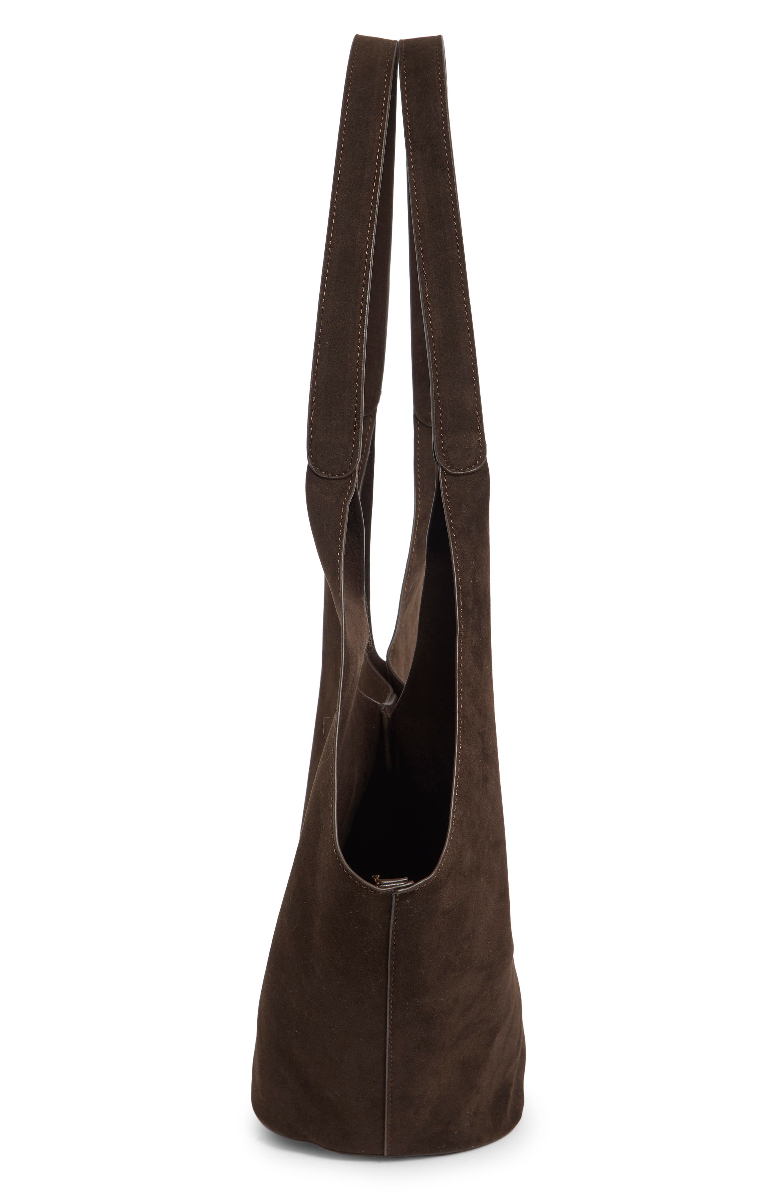Faux Suede Tote, Alternate, color, DARK CHOCOLATE