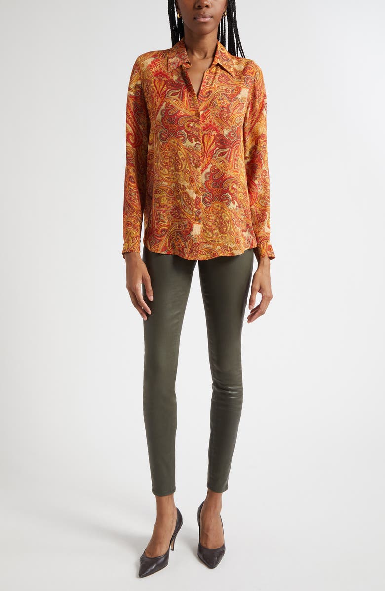 L'AGENCE Marguerite Skinny Jeans, Alternate, color, Deep Olive Coated