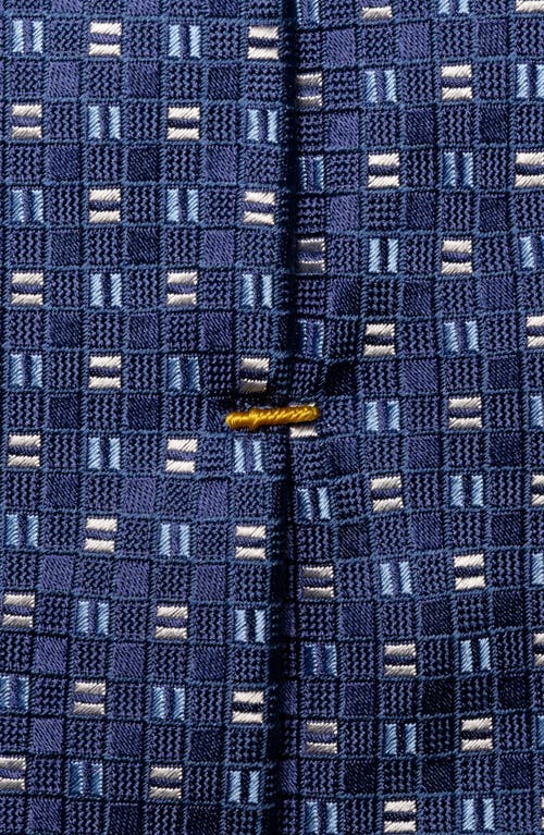 Eton Square Geometric Silk Tie In Blue