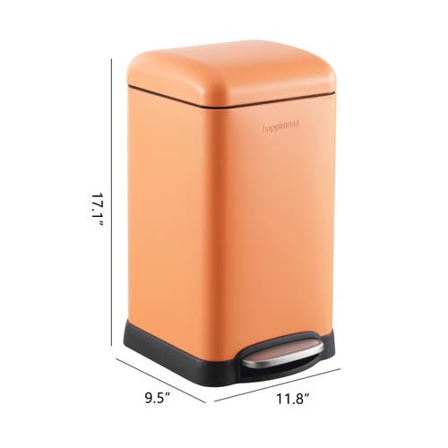 Happimess Betty Retro Mini 3.2-gallon Step-open Trash Can In Orange