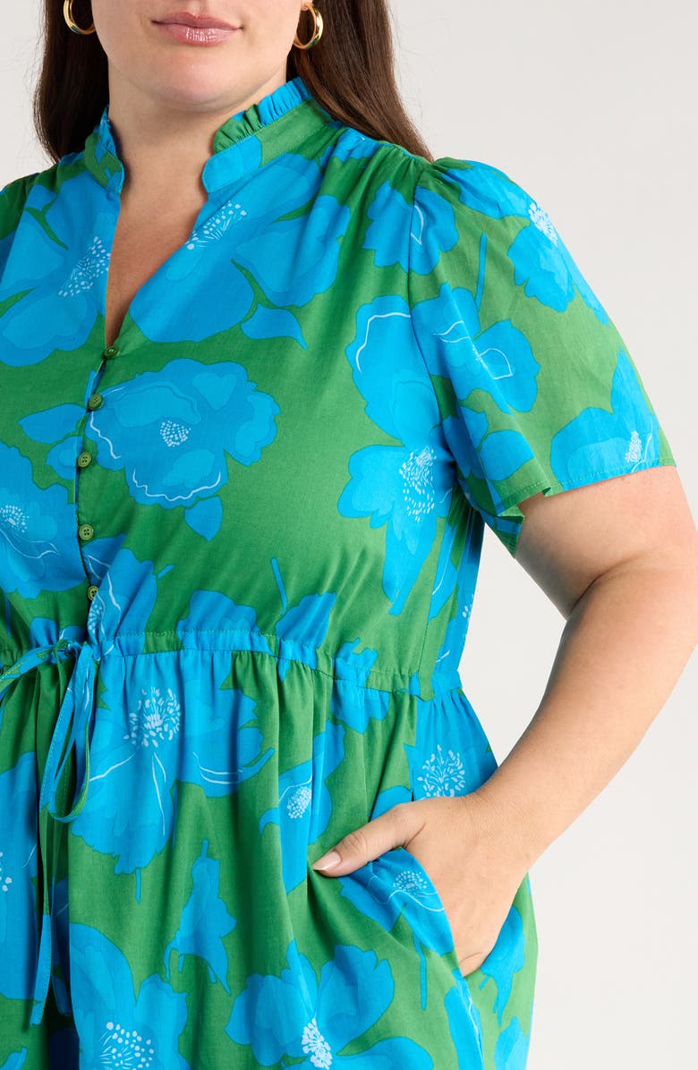 SUGARLIPS Rori Floral Amo Cotton Minidress, Alternate, color, Green/ Blue/ Multi