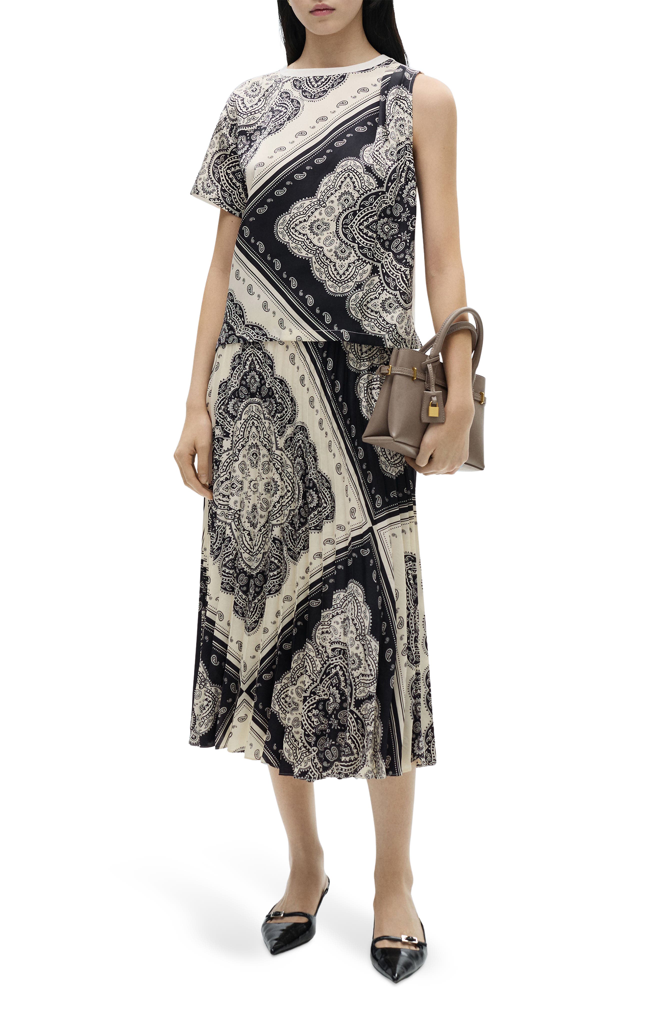 Paisley Print Asymmetric Top