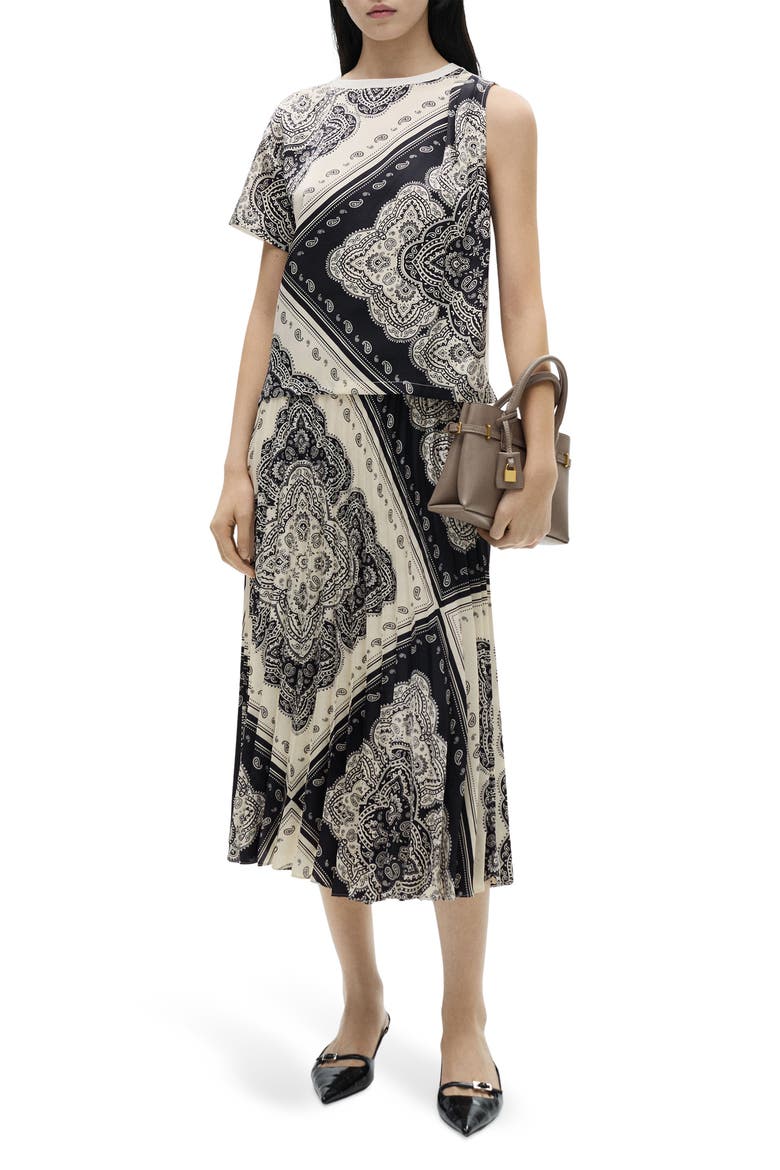 Paisley Print Asymmetric Top, Main, color, OFF WHITE