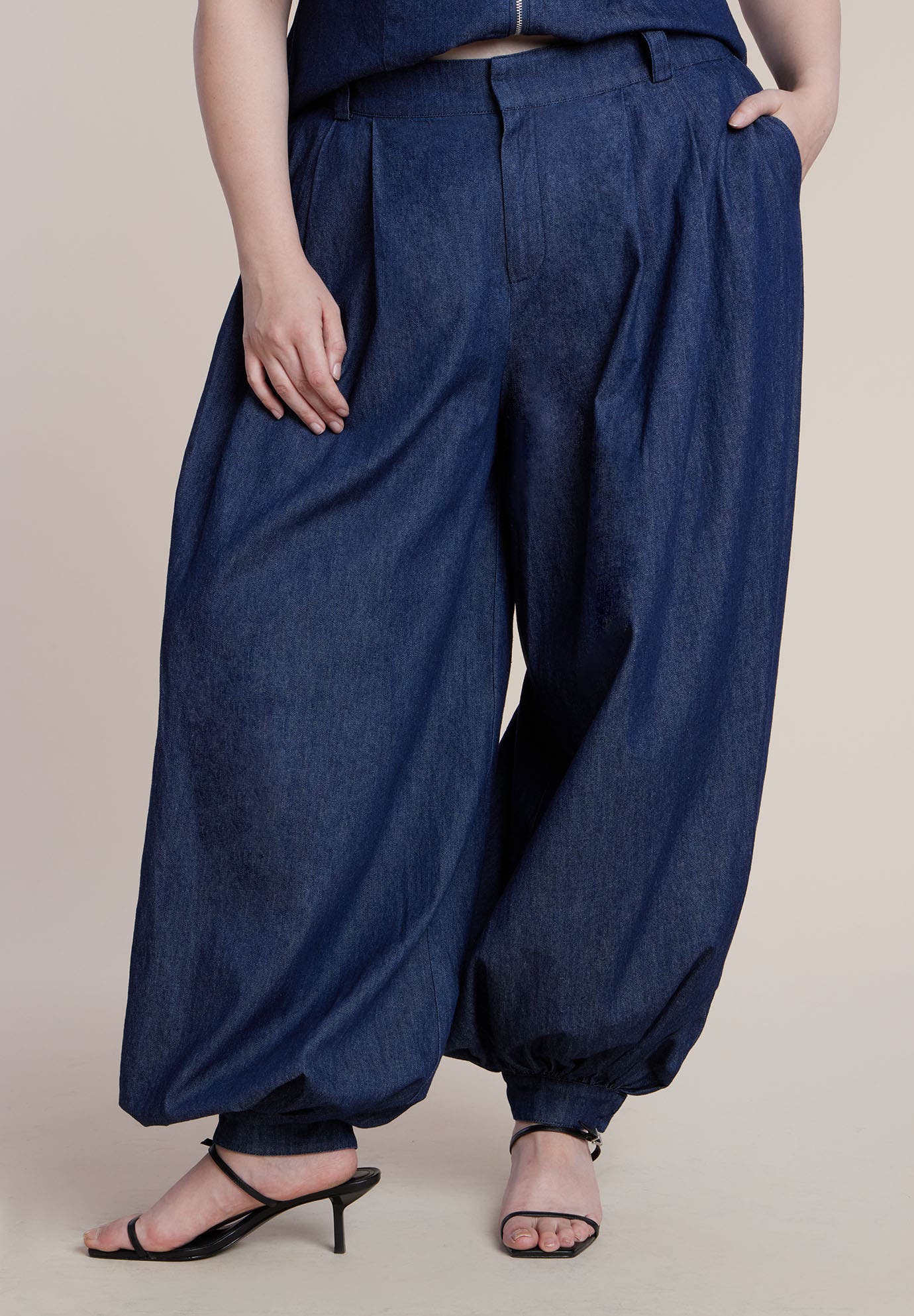 High Rise Balloon Chambray Trouser - image 2