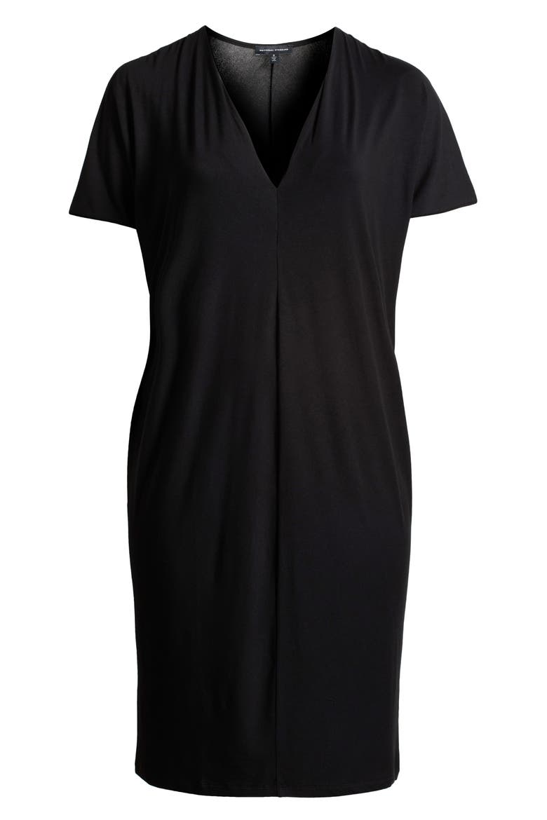Teresa Jersey Shift Dress, Alternate, color, BLACK