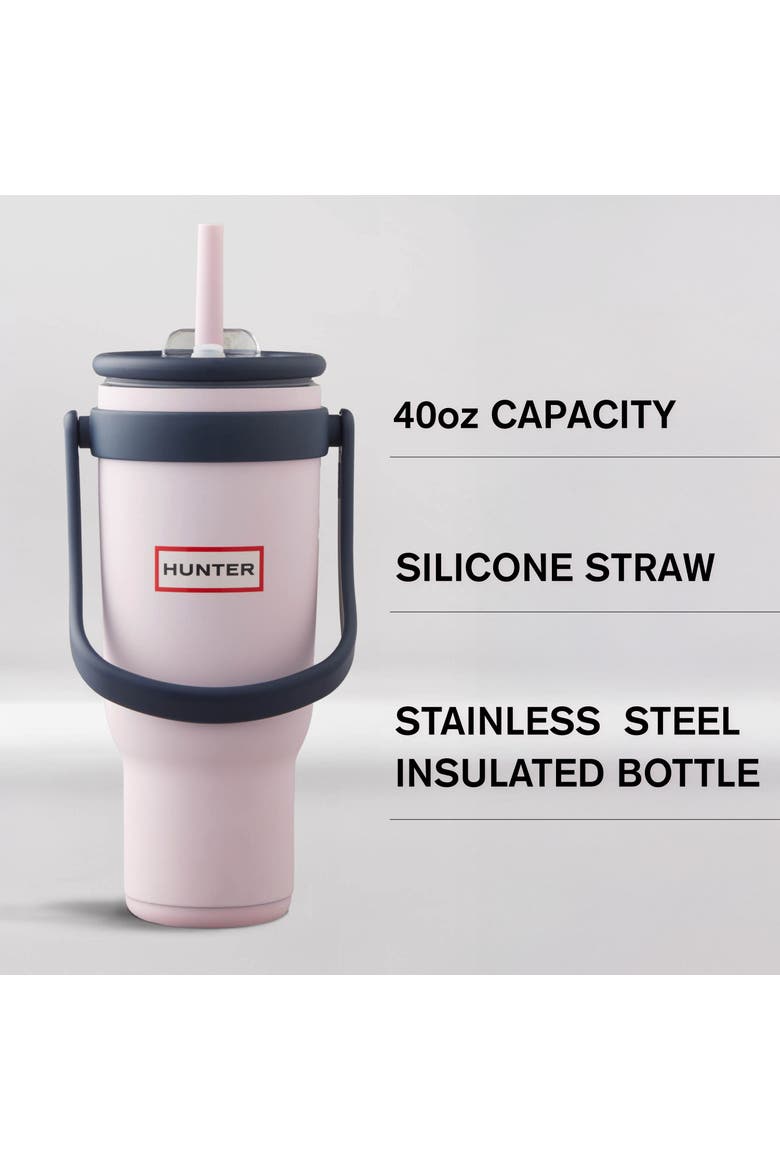 SwiftSip Hydration Stainless Steel Screw Top Tumbler with Flip Carry Handle, Alternate, color, Barely Pink