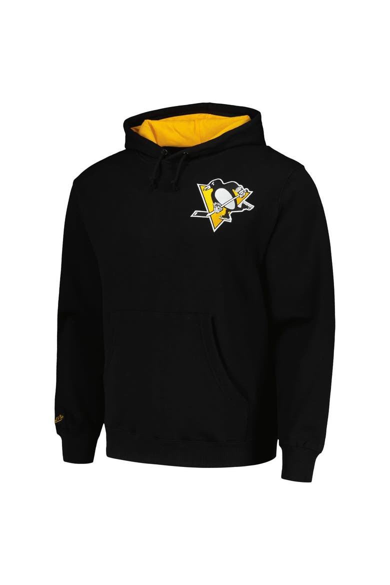 Men's Mitchell & Ness Mario Lemieux Black Pittsburgh Penguins Premium Name & Number Fleece Pullover Sweatshirt, Alternate, color, Black