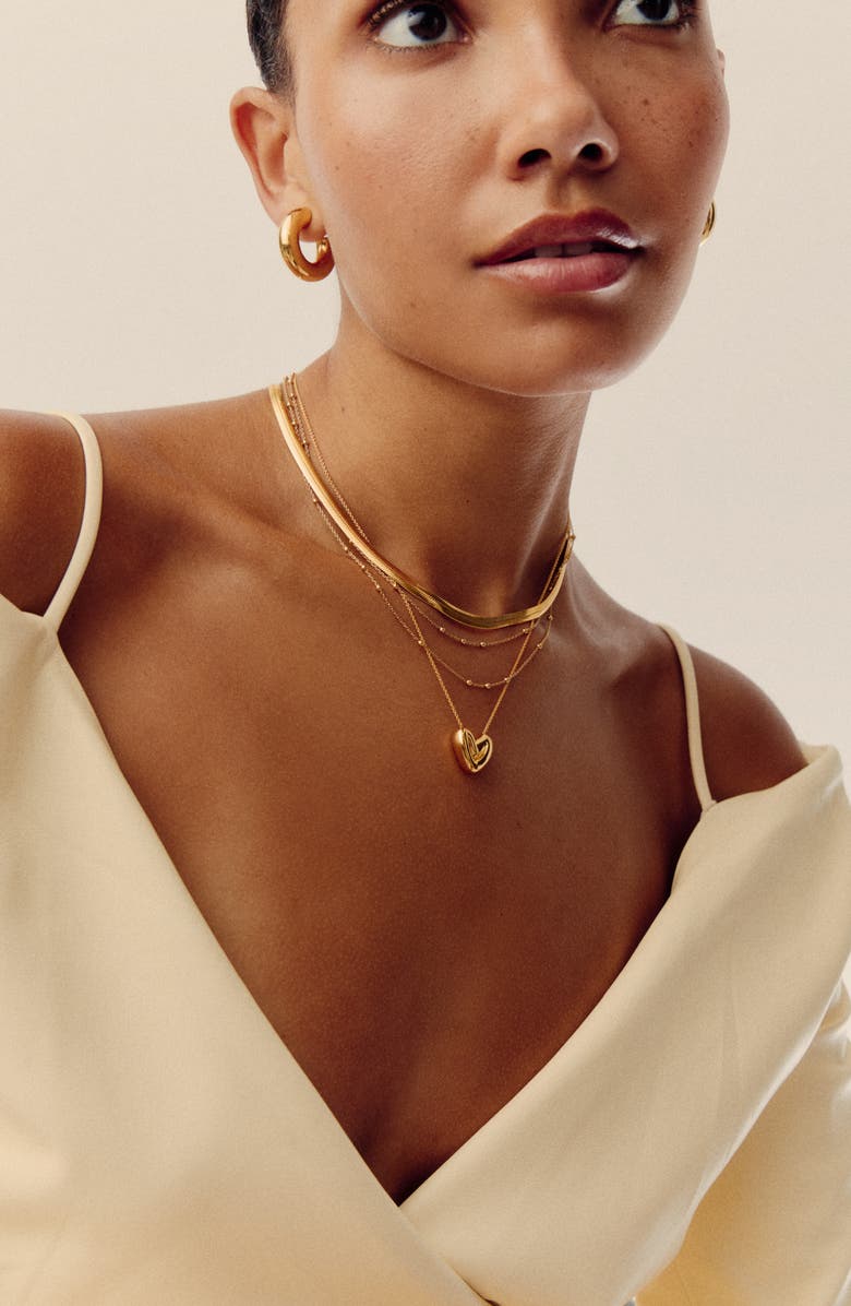 Missoma Puffy Heart Pendant Necklace, Alternate, color,