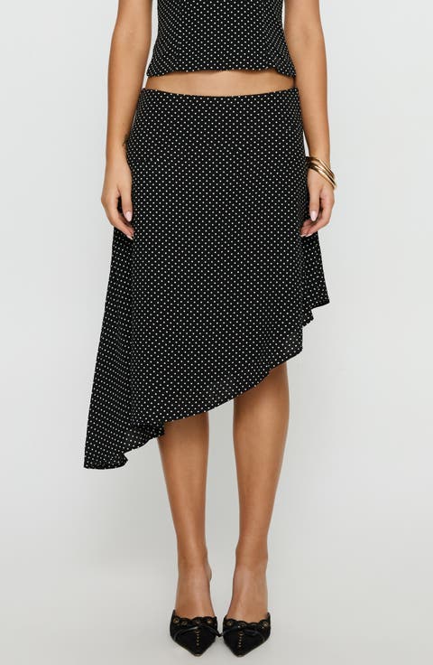 Cabernet Polka Dot Camisole & Asymmetric Skirt Set