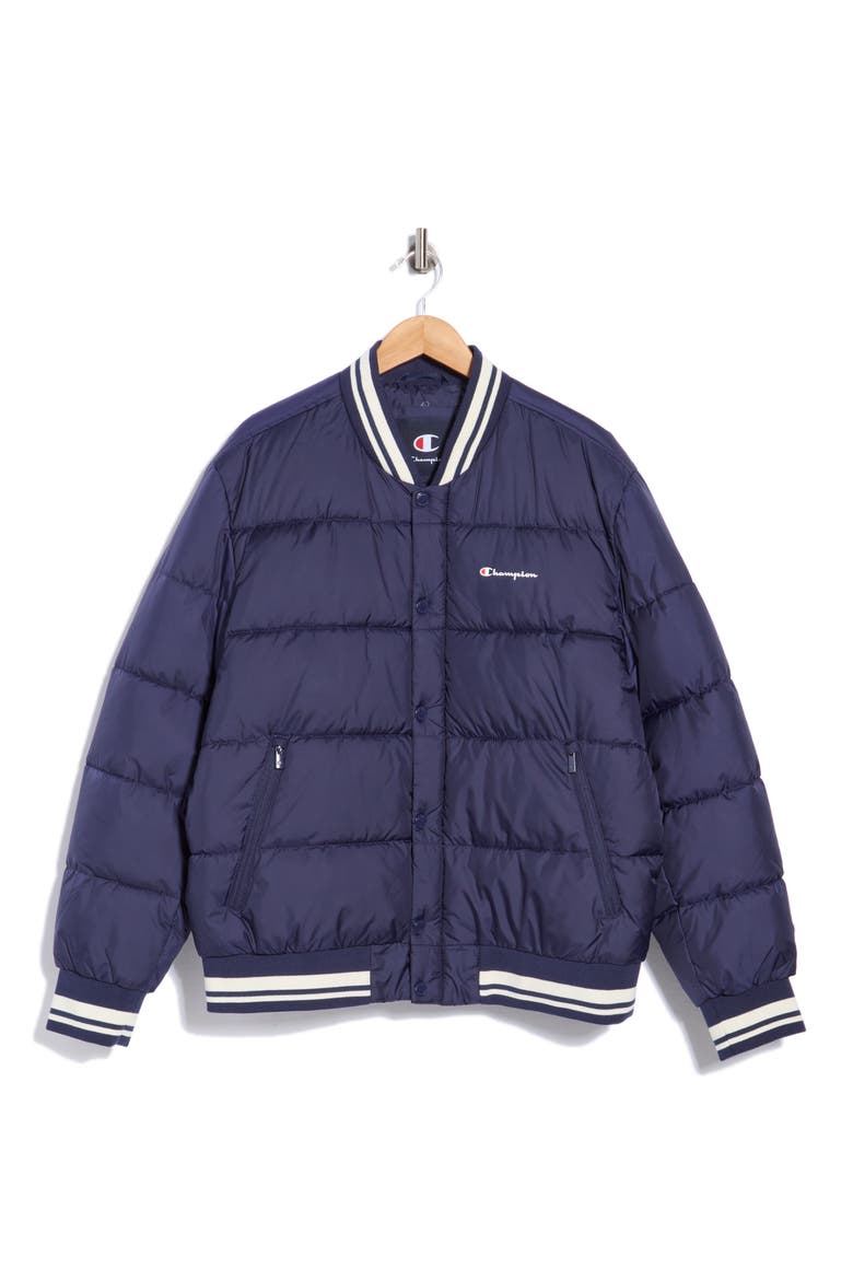 Quilted Puffer Jacket, Alternate, color, PEACOAT