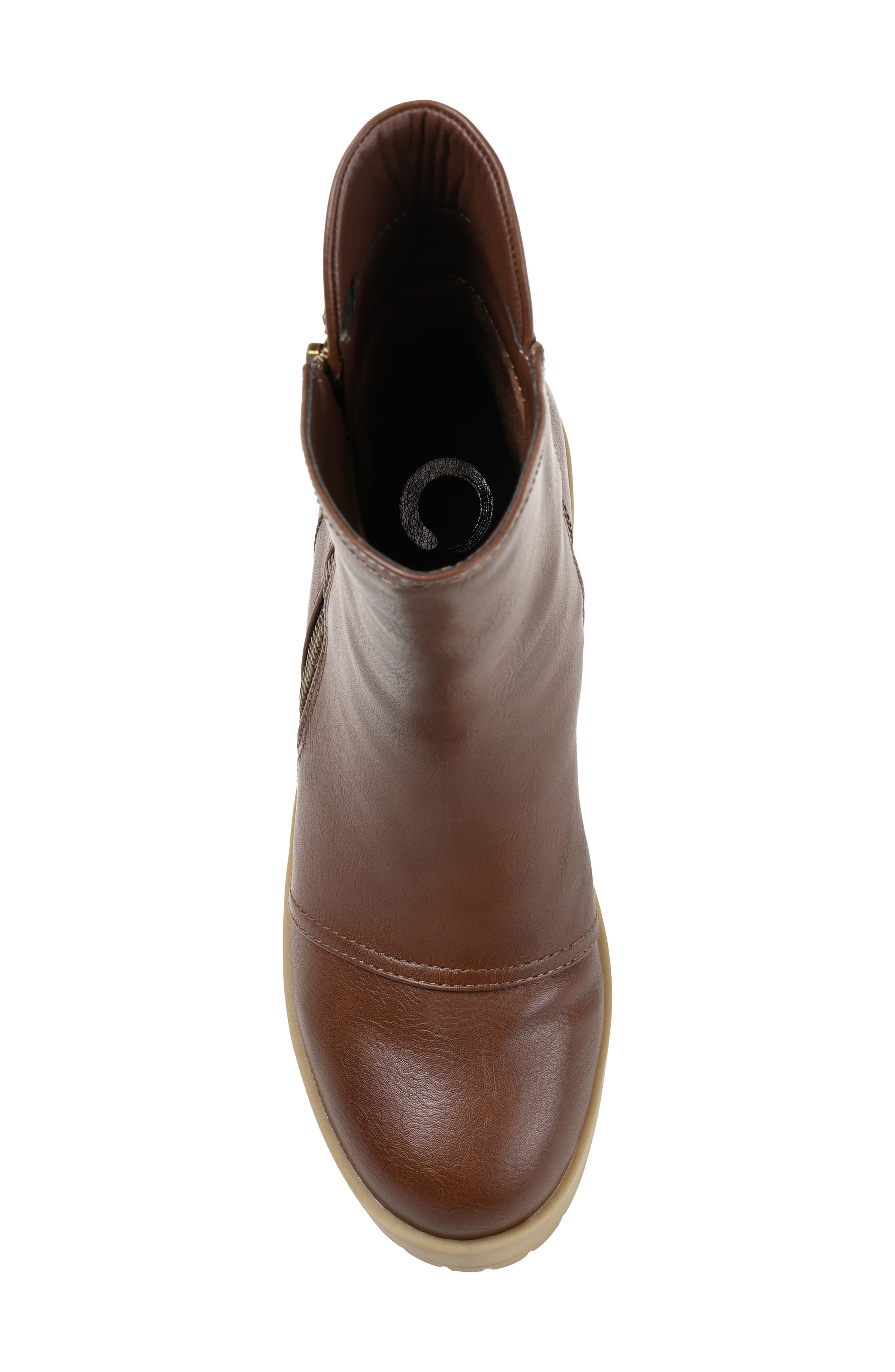 Journee Collection Jaquie Lug Sole Bootie, Alternate, color, Brown
