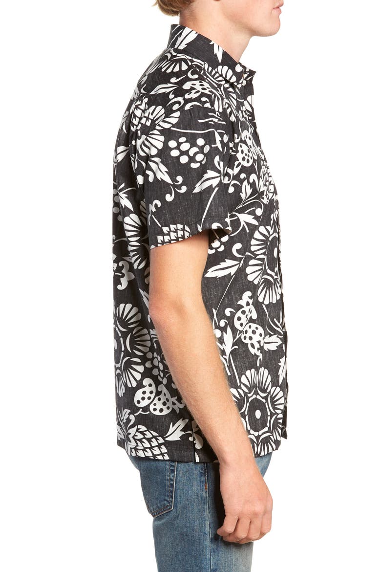 Duke's Pareo Trim Fit Sport Shirt, Alternate, color, BLACK