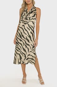 matty m. Grotto Cowl Neck Midi Dress