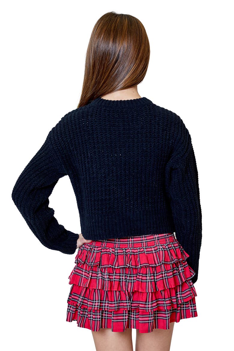 Kids' Solid Cardigan, Alternate, color, BLACK COMBO