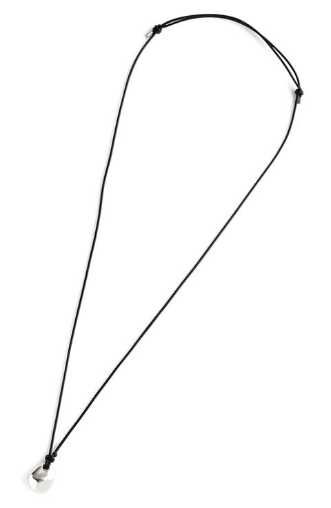 Sculptural Pendant Leather Necklace