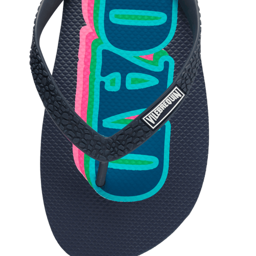 Vilebrequin Dad And Son Flip Flops In Bleu Marine