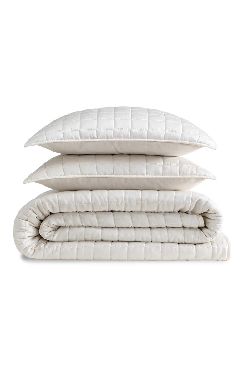 Signature Quilted Comforter & Shams Set, Main, color, LIGHT BEIGE