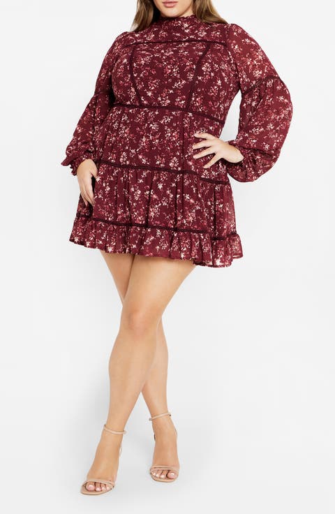 Lennox Floral Long Sleeve Dress (Plus)