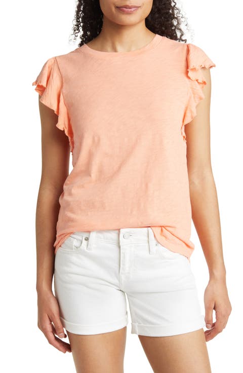 Flutter Sleeve Slub Top (Regular & Plus Size)