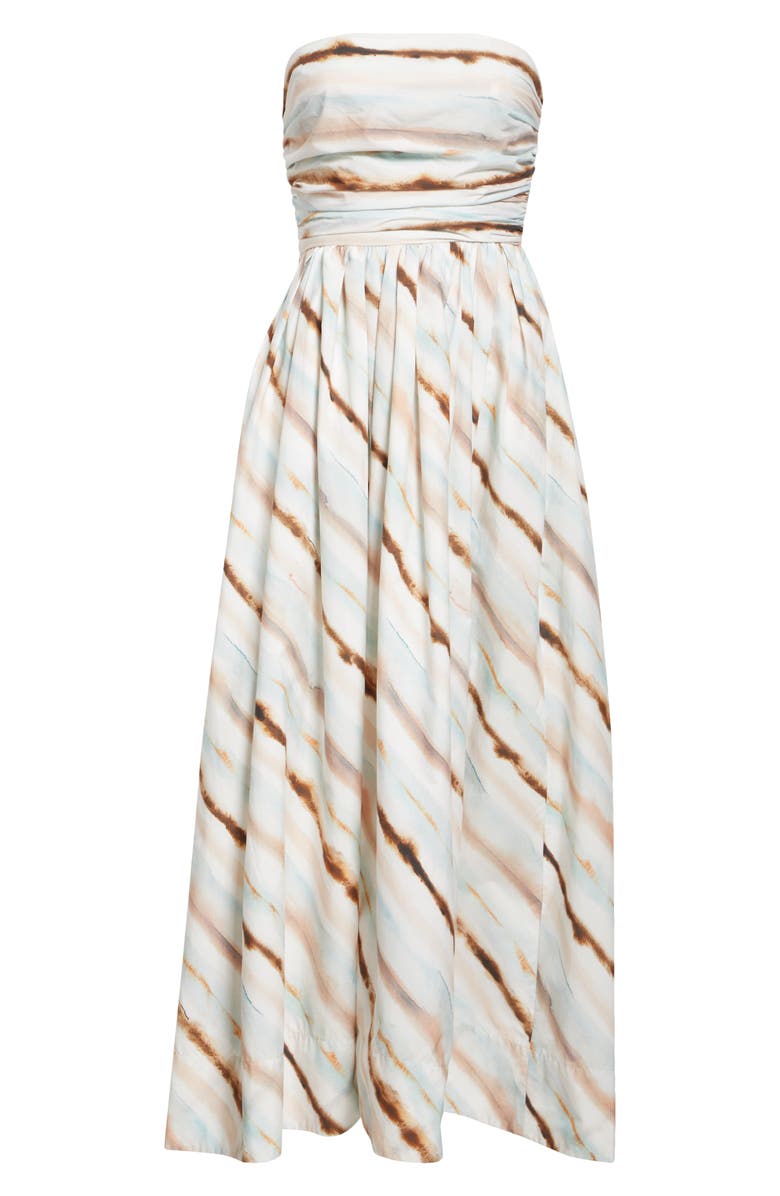 A.L.C. Tara Tie Dye Stripe Strapless Dress, Alternate, color, Mint Multi