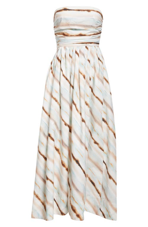 A.l.c . Tara Tie Dye Stripe Strapless Dress In Mint Multi